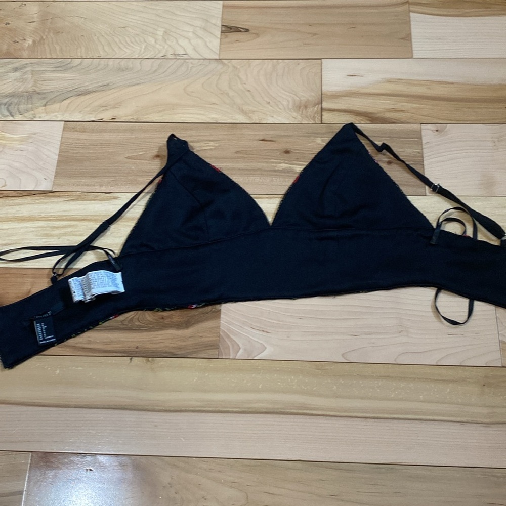 Floral Embroidered Black Bralette - Picture 12 of 12
